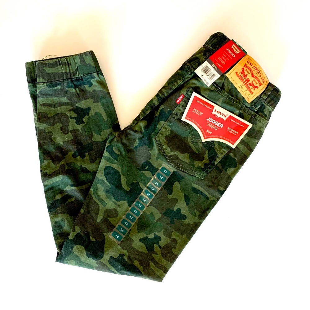 Levi's Youth Boy's Elastic Cuff Stretch Twill Jogger w/Pockets Camo NWT